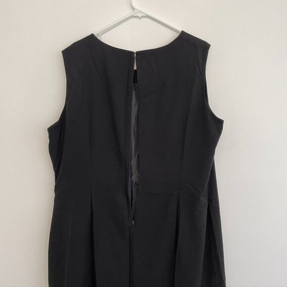 CALVIN KLEIN Plus Size Starburst Sheath Dress Sunburst Solid Black Pleated Work - Picture 9 of 16